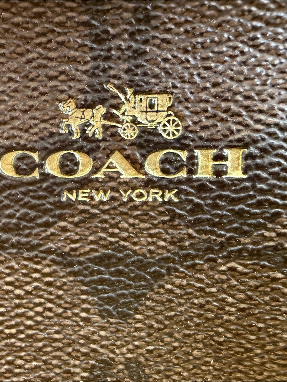 Coach Signature C Brown Canvas Double Zip Wristlet Wallet Clutch Purse - Picture 3 of 8
